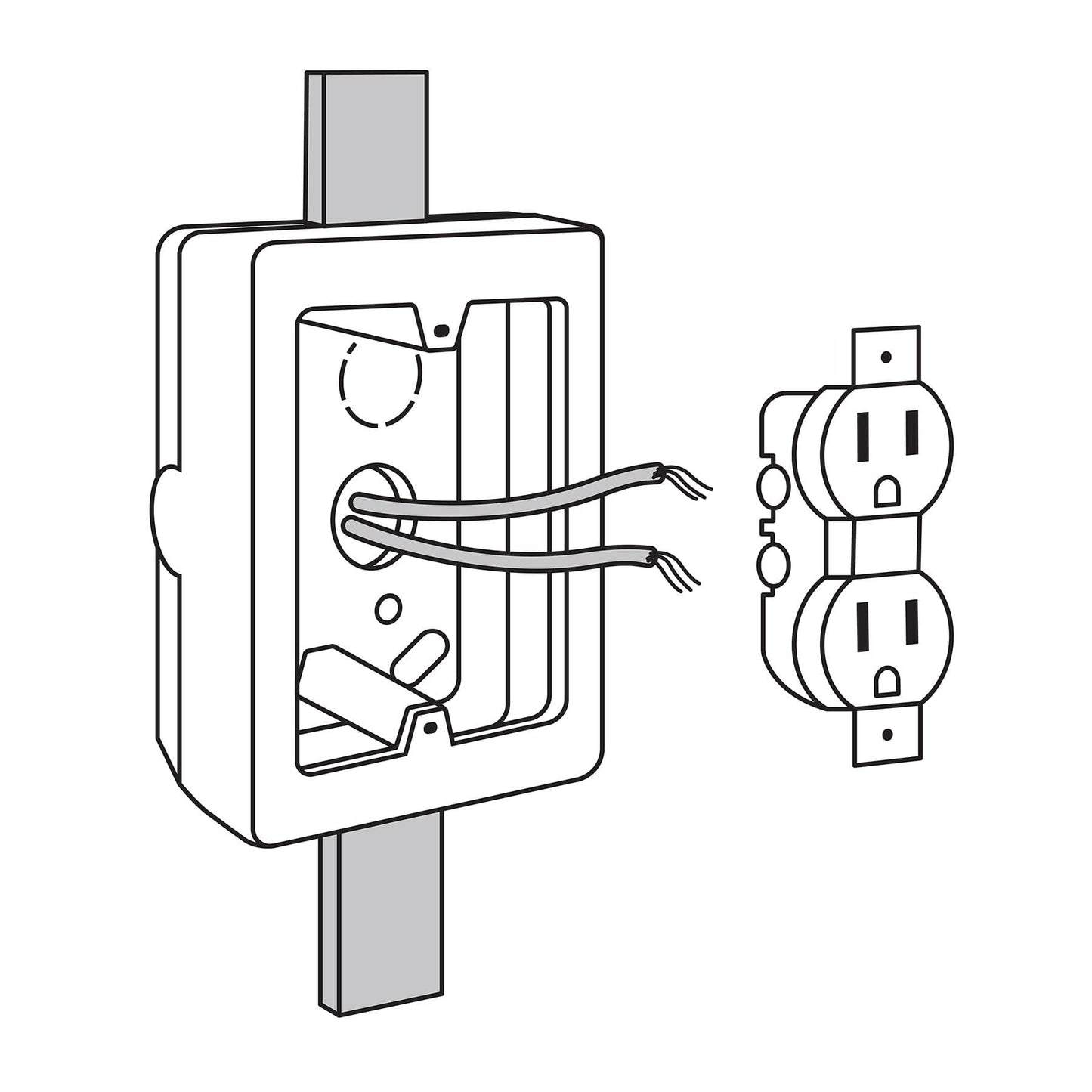 Caja de contactos para canaleta 3' x 5', blanca, Volteck | CRU-3X5 | 40141
