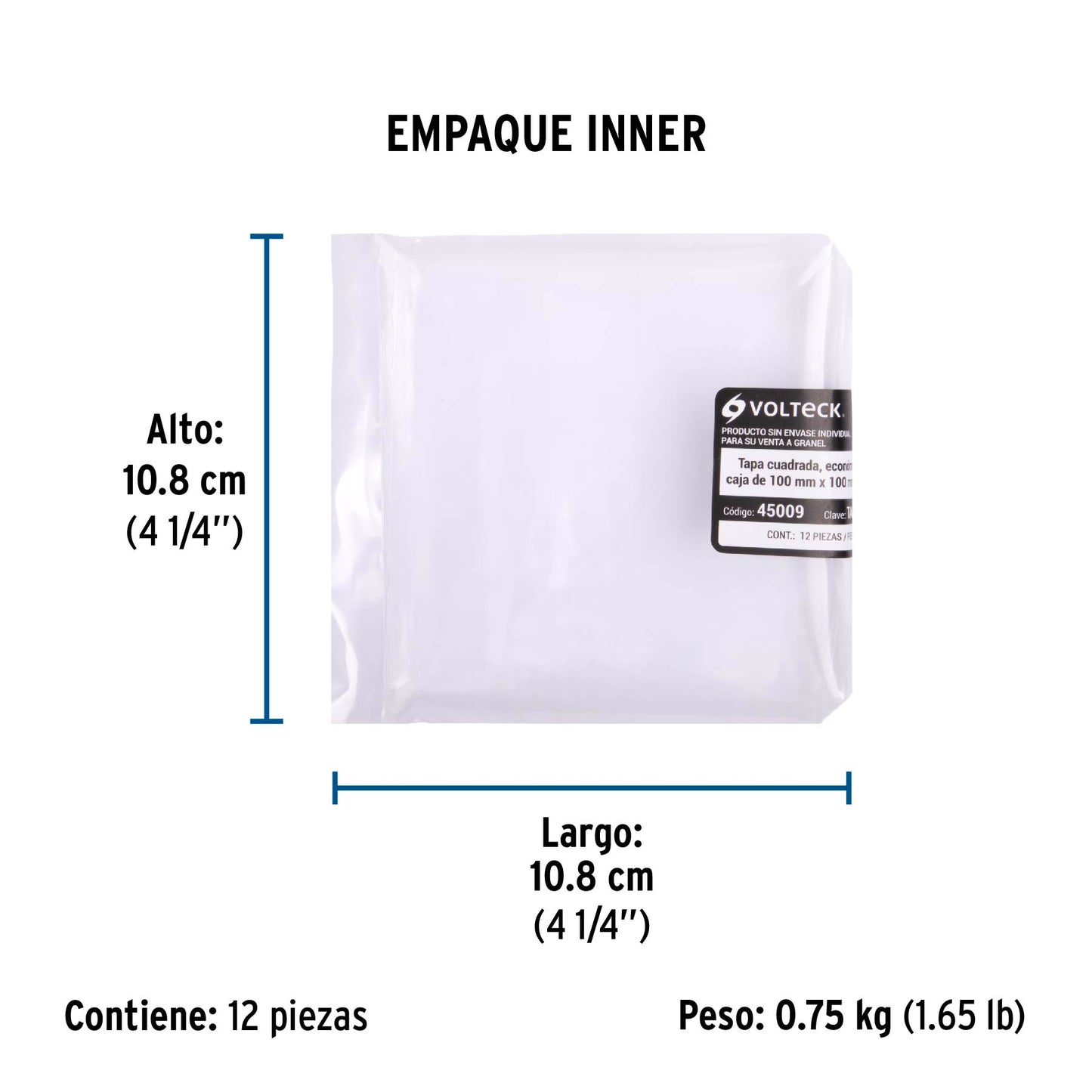 Tapa de 4' x 4' para caja cuadrada económica, Volteck | TACH-4X4 | 45009