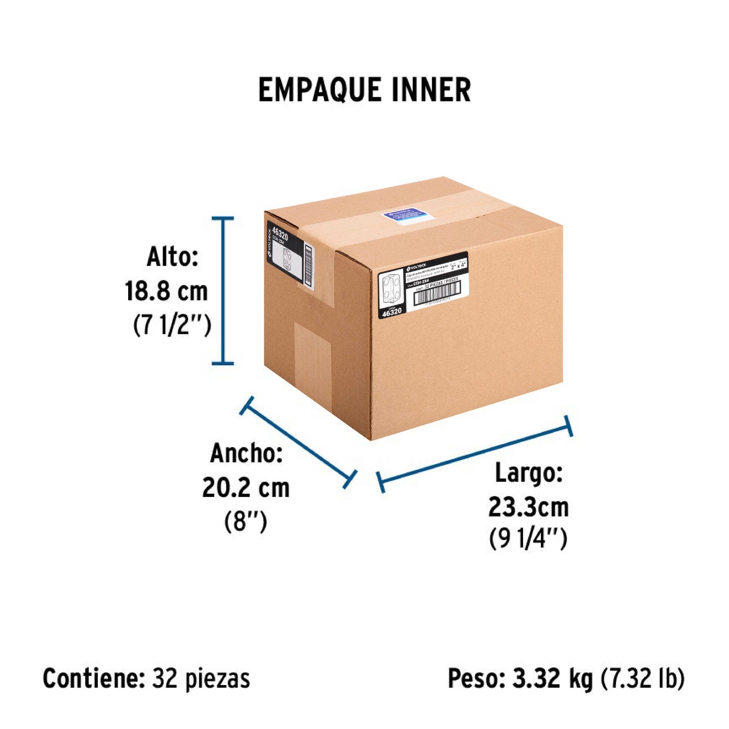 Caja tipo chalupa 2' x 4' reforzada, Volteck | CCH-2X4 | 46320