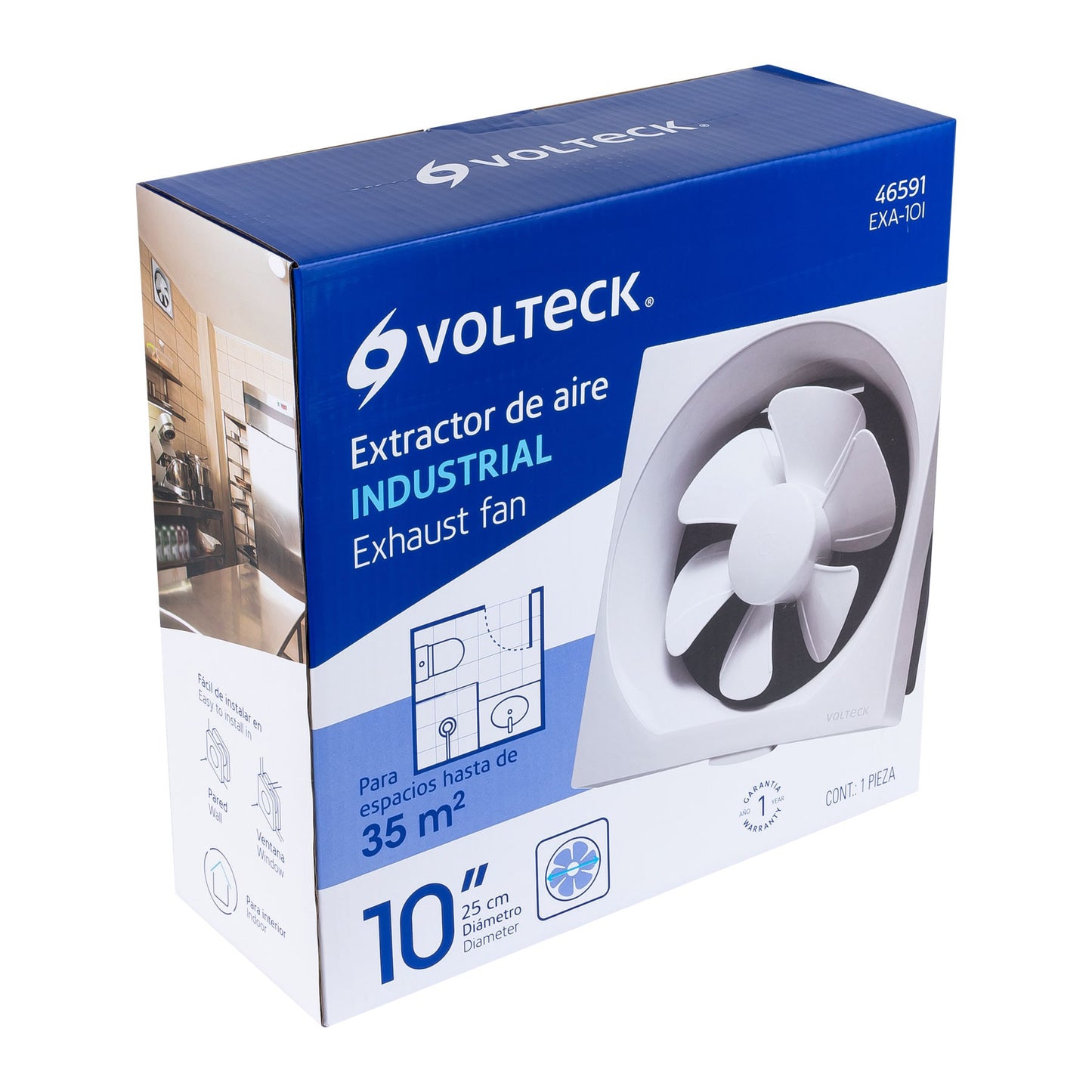 Extractor de aire de 10',blanco, VOLTECK | EXA-10I | 46591