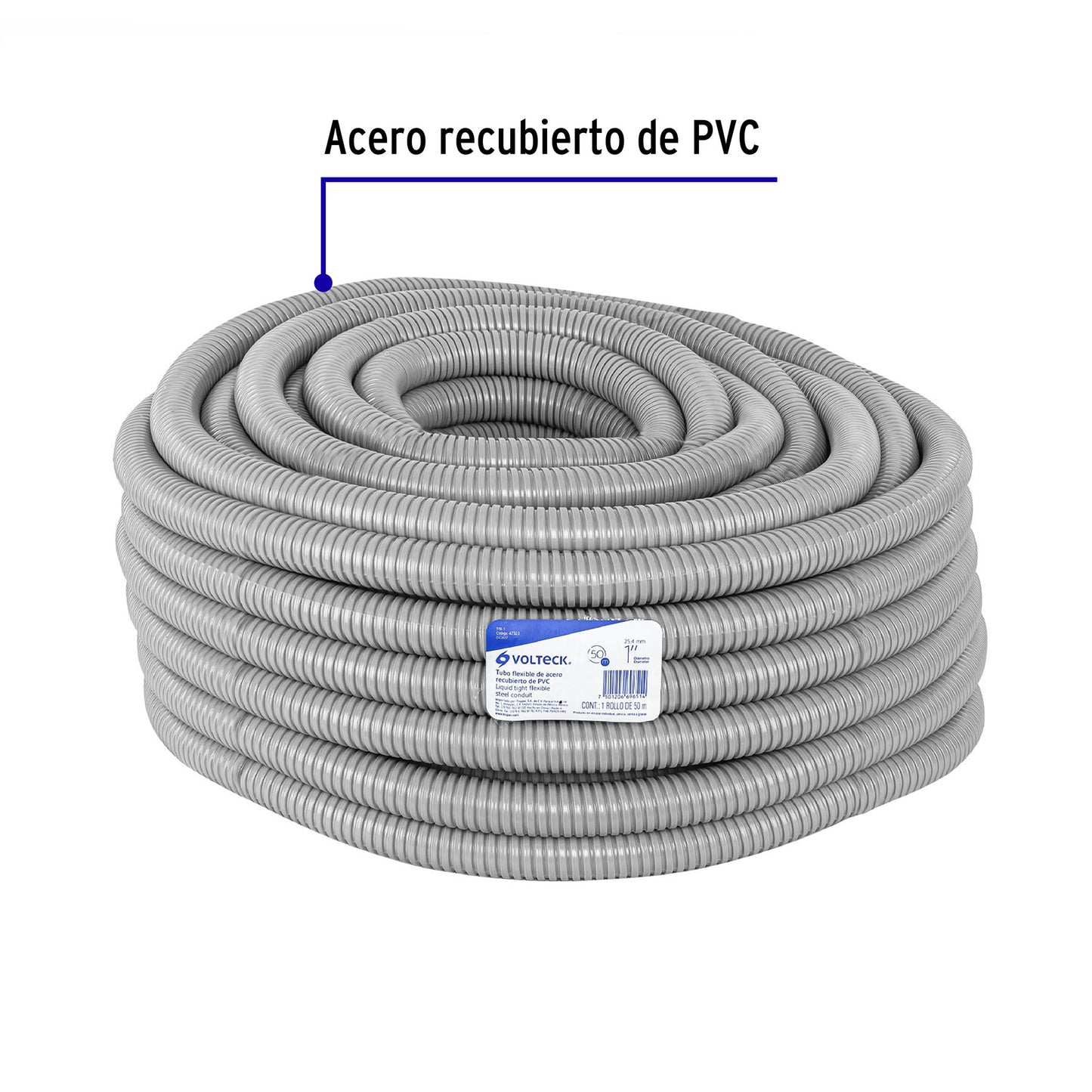 Rollo de 50 m de tubo flexible liquid tight de 1', Volteck | TFR-1 | 47323