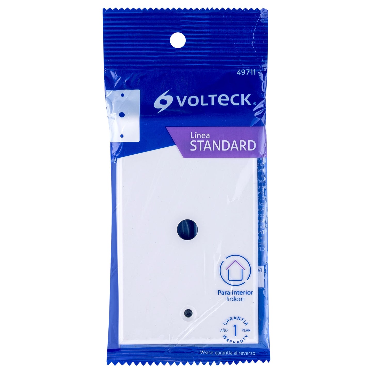 Placa de ABS pasacable, Standard, blanco, Volteck | PPAN-SB | 49711