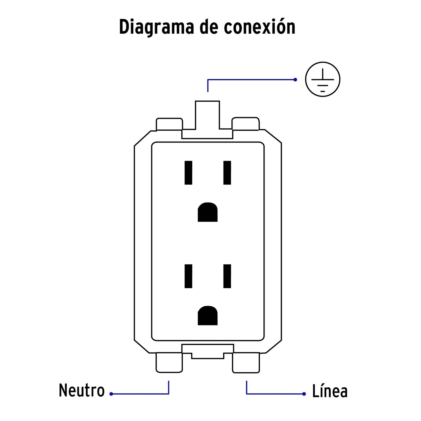Contacto dúplex, 2 polos + tierra, Volteck Basic | CODO-B | 25076