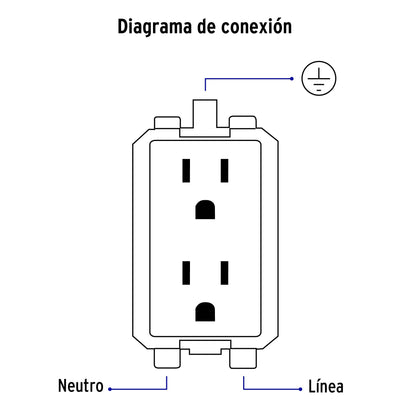 Contacto dúplex, 2 polos + tierra, Volteck Basic | CODO-B | 25076