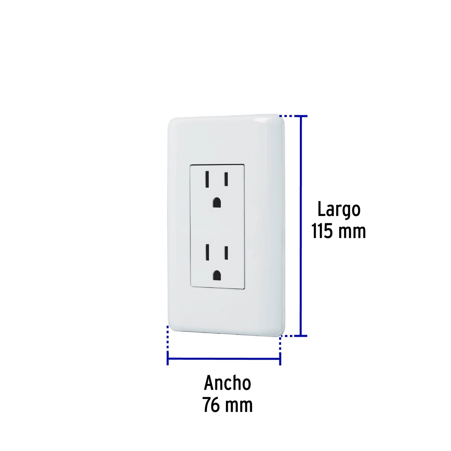 Contacto dúplex, 2 polos + tierra, Volteck Basic | CODO-B | 25076