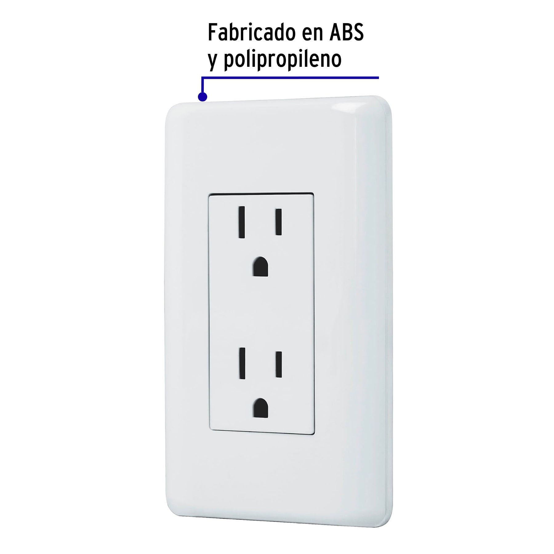 Contacto dúplex, 2 polos + tierra, Volteck Basic | CODO-B | 25076