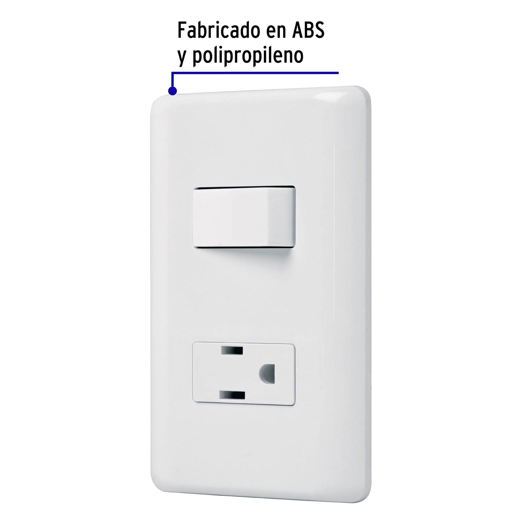 Placa armada contacto e interruptor sencillo, Volteck Basic | PA-APCO-B | 25077