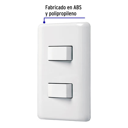 Placa armada 1 interruptor sencillo + 1 de 3 vías, Basic | PA-APDO-EB | 25085