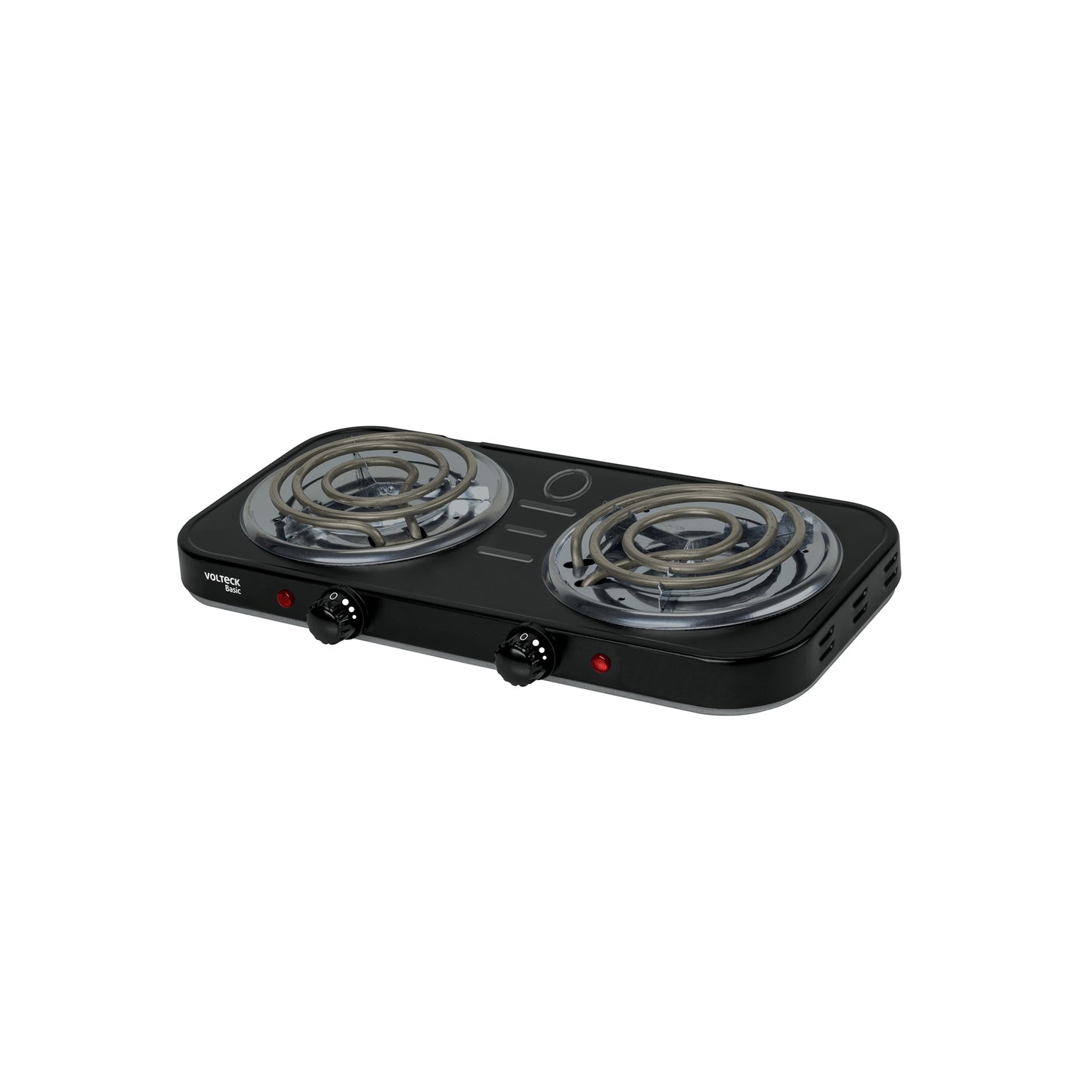 Parrilla eléctrica 2 quemadores en espiral, negra, BASIC | PAEL-2CPN | 26092