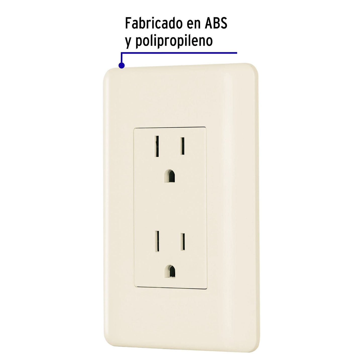 Contacto dúplex aterrizado, marfil, Volteck Basic | CODO-BI | 26637