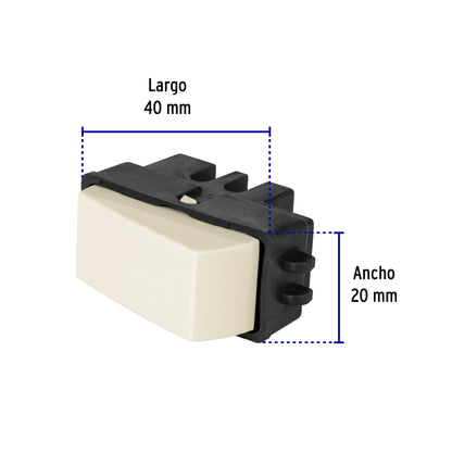 Interruptor sencillo, marfil, línea Volteck Basic | APSE-BI | 27228