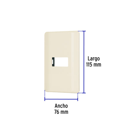Placa 1 módulo, marfil, línea Volteck Basic | PPSE-BI | 27231