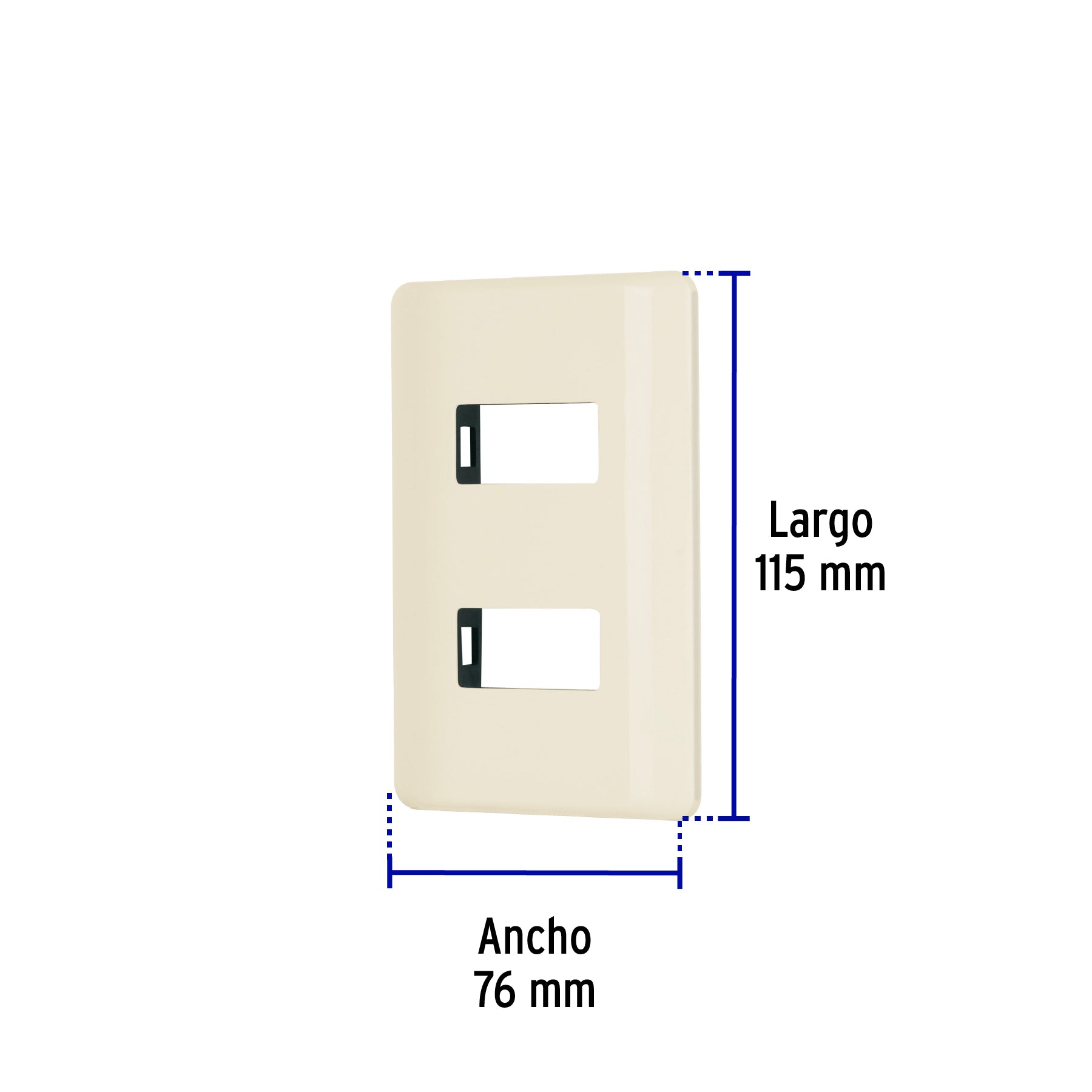 Placa 2 módulos, marfil, línea Volteck Basic | PPDO-BI | 27232