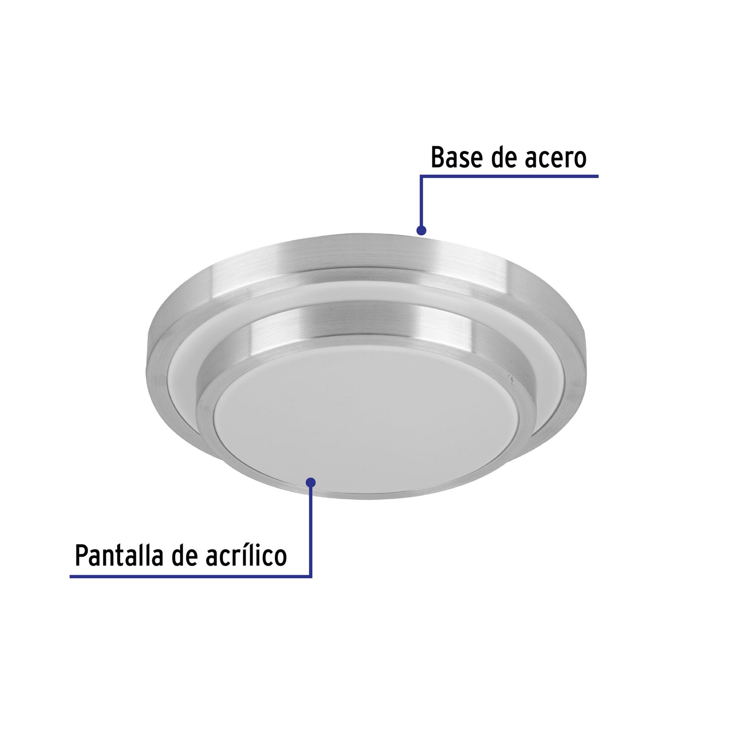 Luminario LED plafón decorativo 18W 6500K, metálico, BASIC | PLA-703L | 29007