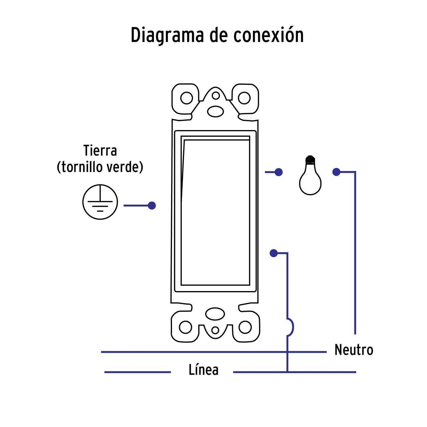 Placa armada con interruptor sencillo Classic, Volteck | PA-APSE-CLP | 40017