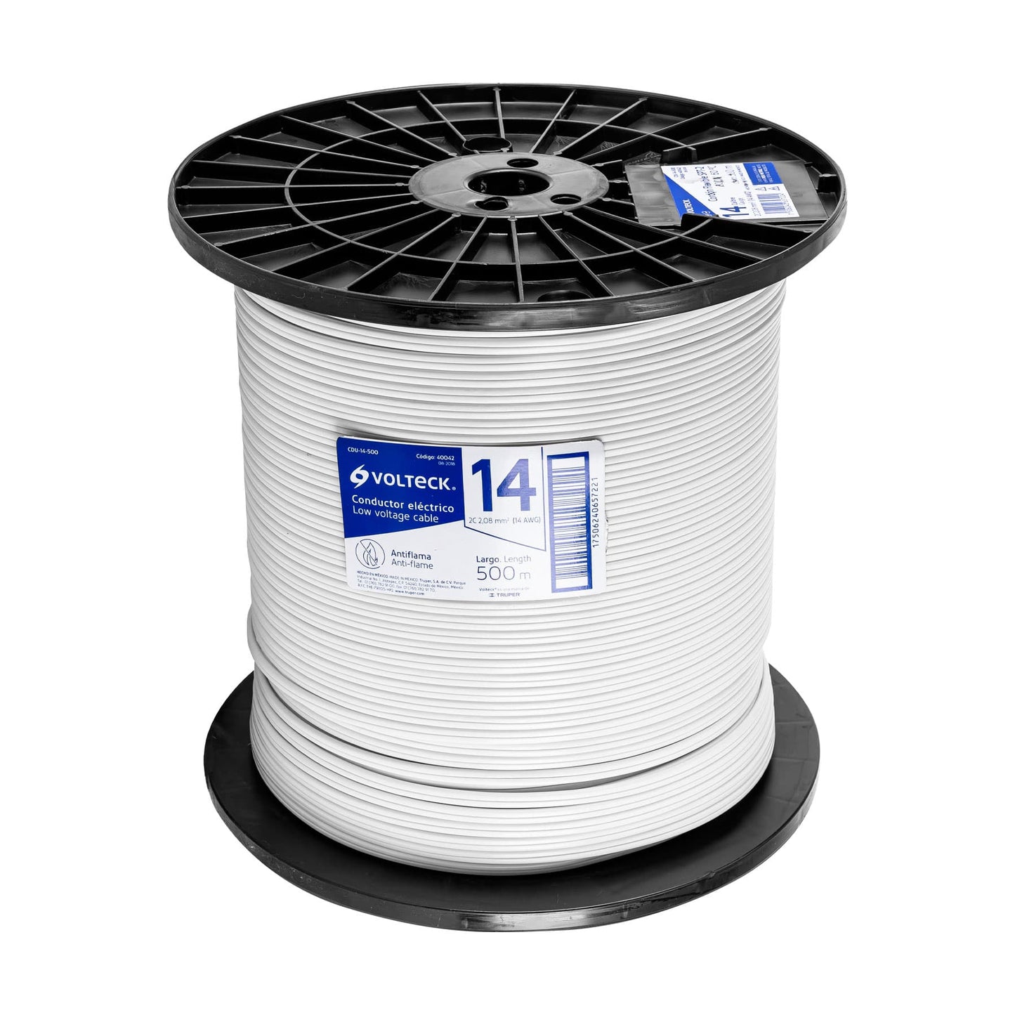 Metro de cordón dúplex flexible SPT 14 AWG en carrete 500 m | CDU-14-500 | 40042