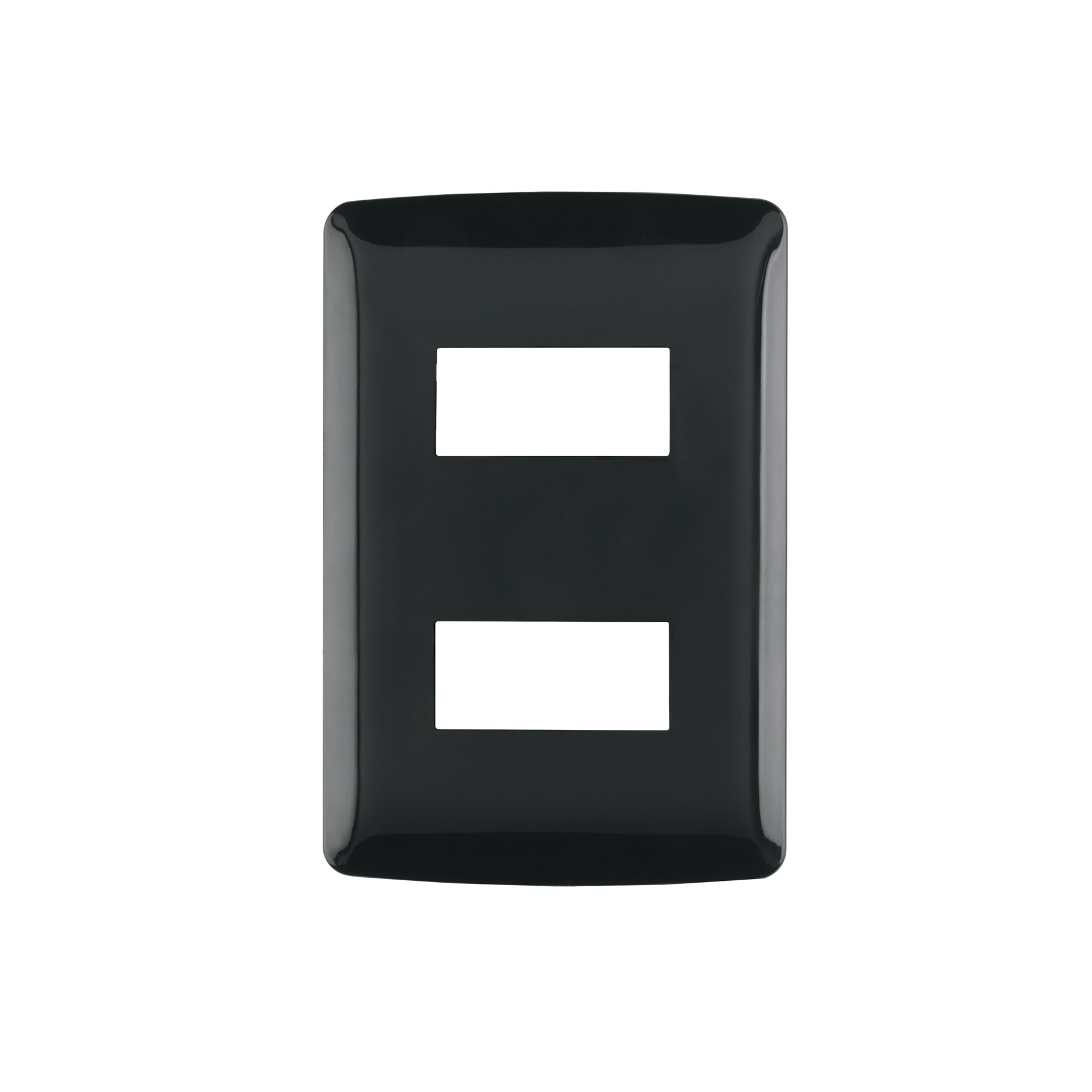 Placa 2 modulos, Italiana, color negro, Volteck | PPDO-IN | 40137