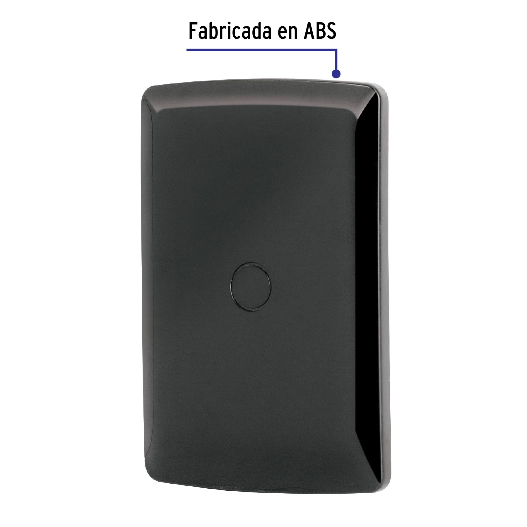 Placa ciega, Italiana, color negro, Volteck | PPC-IN | 40139