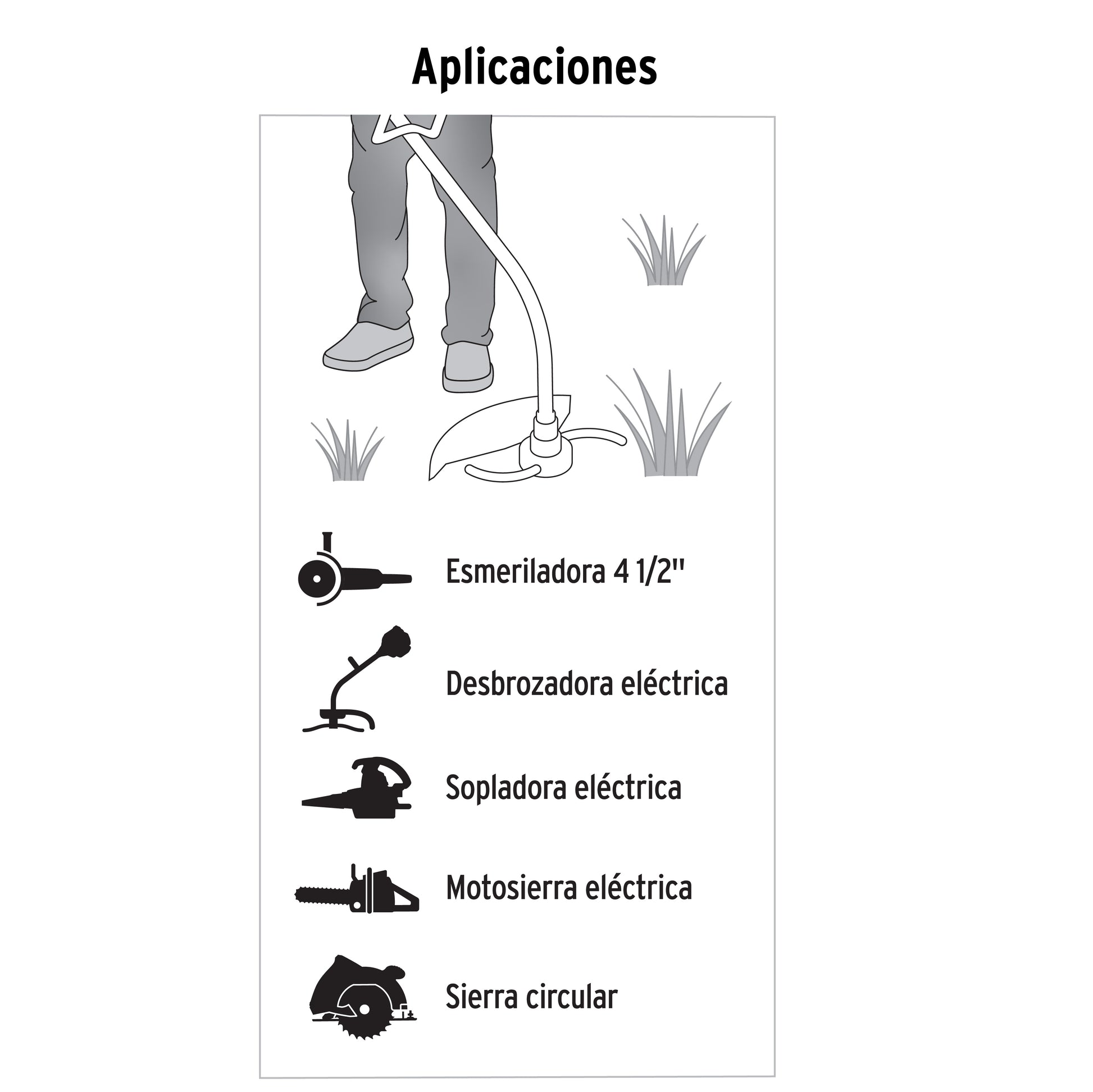 Extensión eléctrica uso rudo 6m 2x16 AWG para 1 clavija | ER-6X16S | 40189