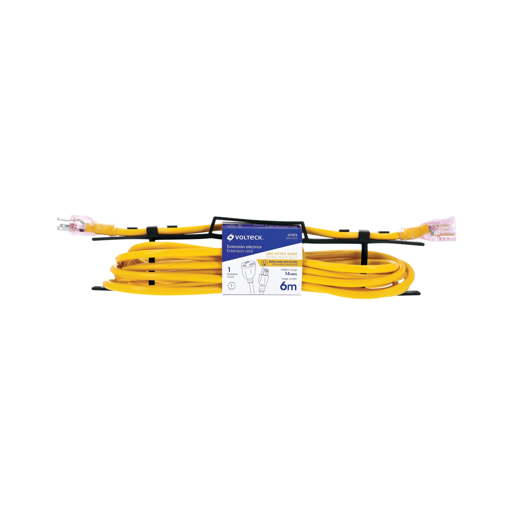 Extensión reforzada aterrizada 6 m calibre 14, Volteck | ERA-6X14 | 40193