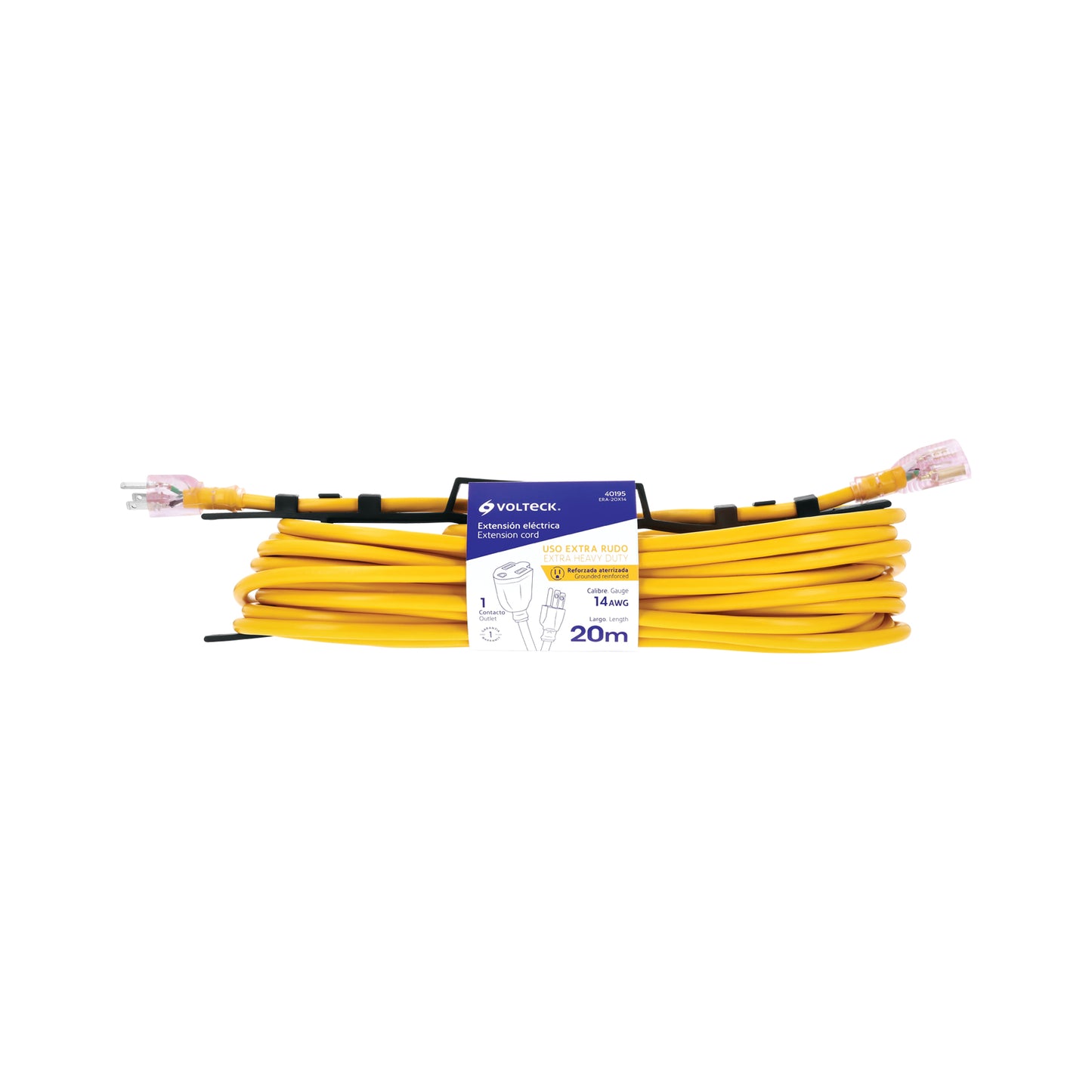 Extensión reforzada aterrizada 20 m calibre 14, Volteck | ERA-20X14 | 40195