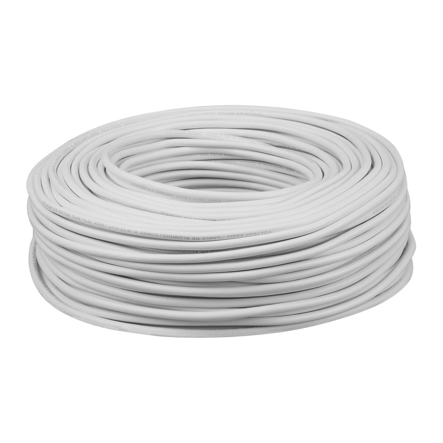 Rollo de 100 metros de cable THW CCA 8 AWG blanco, Basic | CCA-8B | 40204