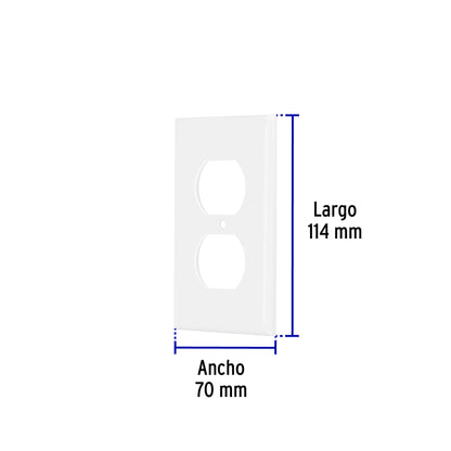 Placa de ABS dúplex, Standard, blanco Volteck | PPDO-SB | 40241