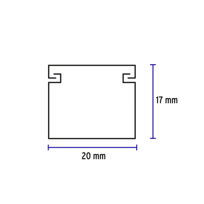 Canaleta de 1 vía 17 x 20 mm, con adhesivo, VOLTECK | CAN-1720A | 45041