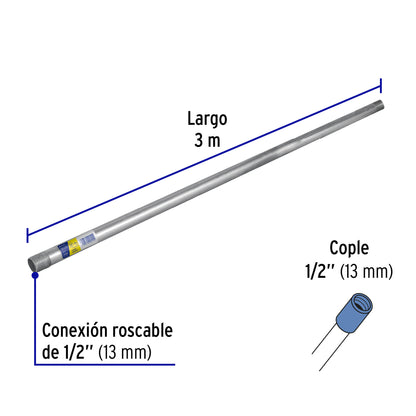Tubo Conduit 1/2' pared gruesa (1.6 mm), et. amarilla, 3 m | TC-1/2-GA | 45286