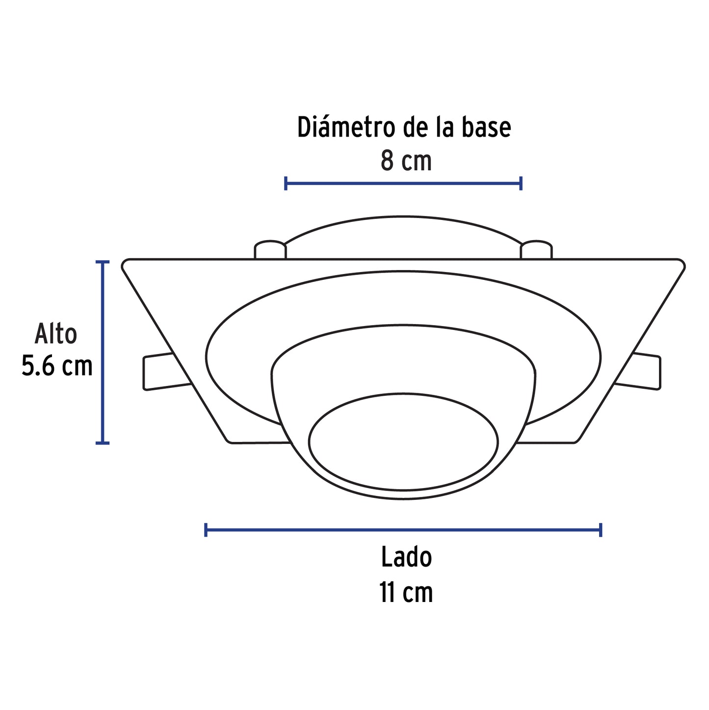 Luminario cuadrado blanco spot esférico, lámpara no incluida | EMP-116S | 45569