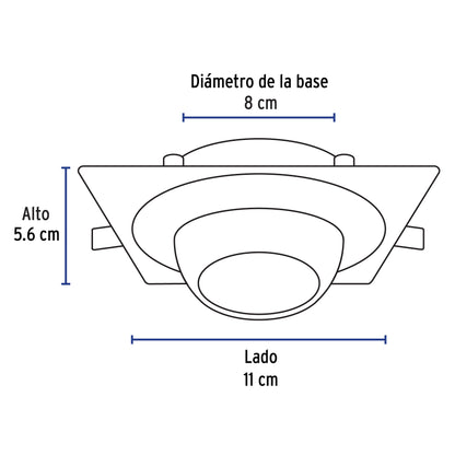 Luminario cuadrado blanco spot esférico, lámpara no incluida | EMP-116S | 45569