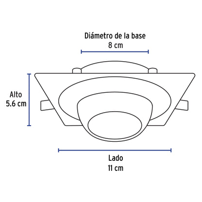 Luminario cuadrado negro spot esférico, lámpara no incluida | EMP-117S | 45570
