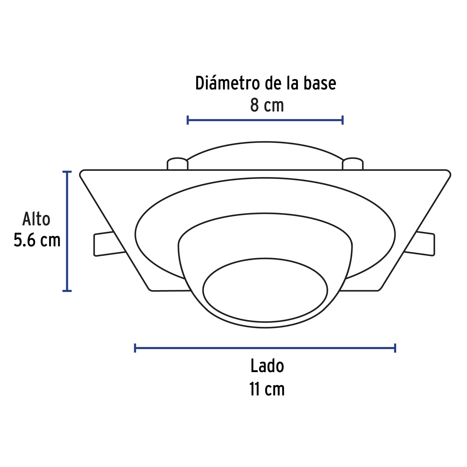 Luminario cuadrado satín spot esférico, lámpara no incluida | EMP-118S | 45571
