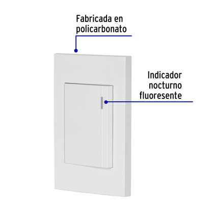 Placa armada 1 interruptor, 3 módulos, Española, blanco | PA-APSE3-EB | 45593