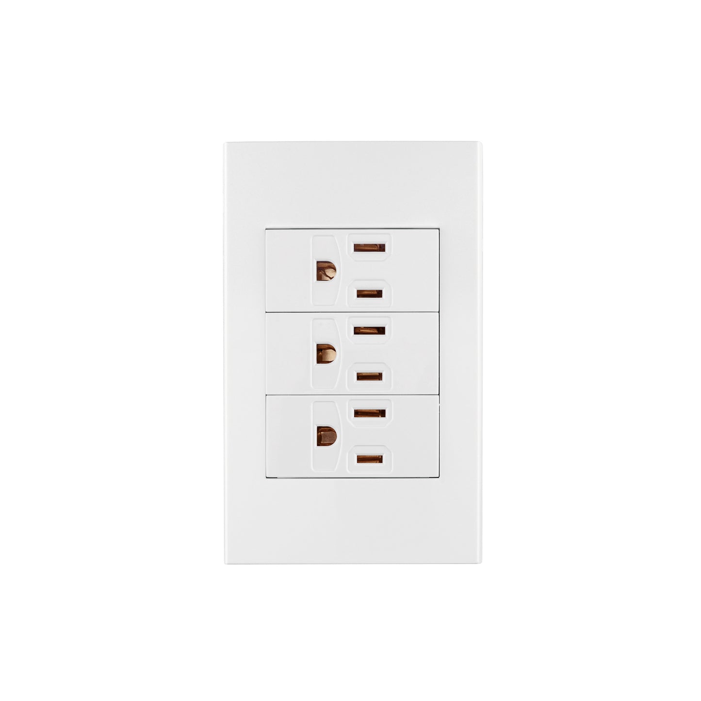 Placa armada 3 contactos, 1 módulo, Española, blanco | PA-COTR-EB | 45598