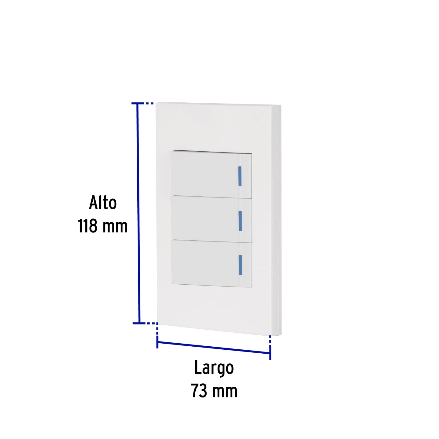 Placa armada 3 interruptores, 1 módulo, Española, blanco | PA-APTR-EB | 45599