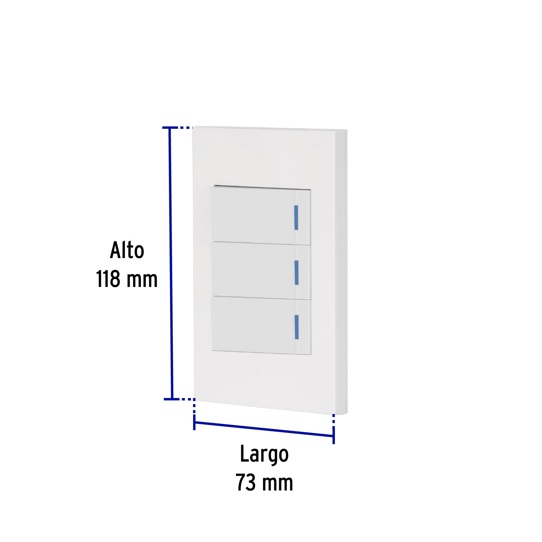 Placa armada 3 interruptores, 1 módulo, Española, blanco | PA-APTR-EB | 45599