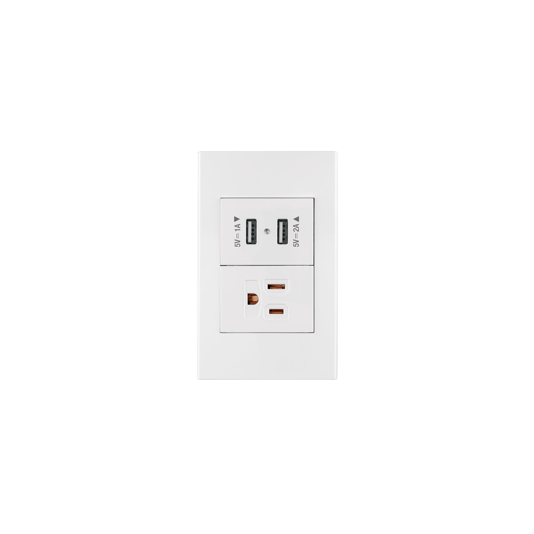 Placa armada 1contacto, 2puertos USB, 1.5mod,Española,blanco | COUSB-EB | 45603