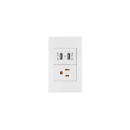 Placa armada 1contacto, 2puertos USB, 1.5mod,Española,blanco | COUSB-EB | 45603