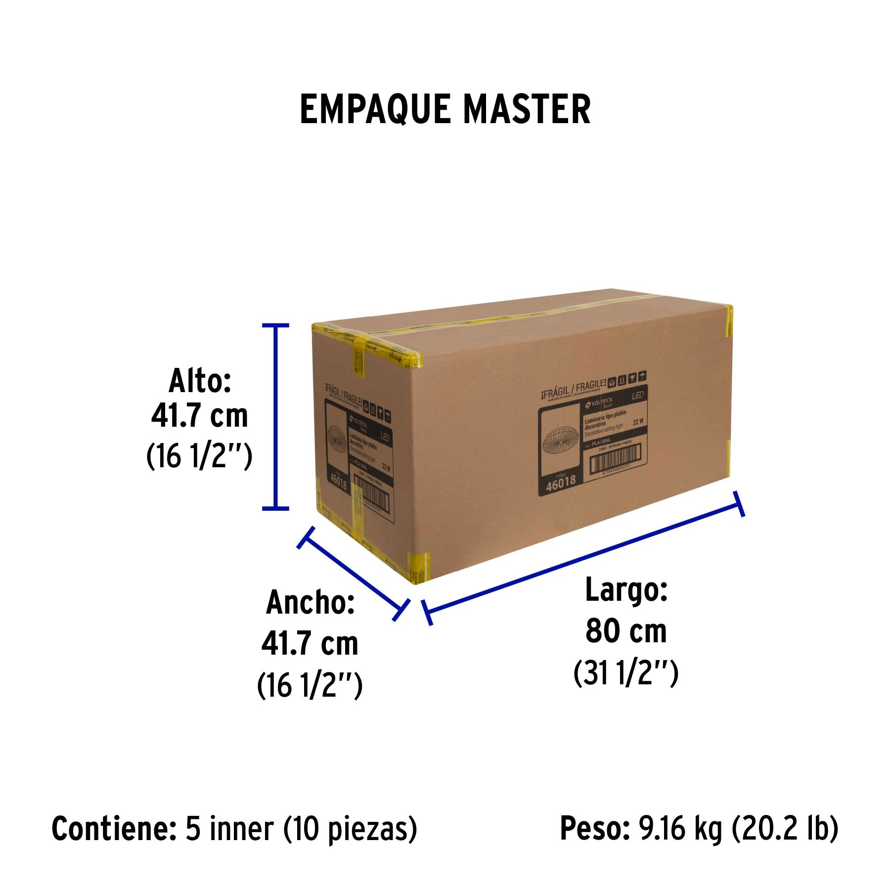 Luminario LED plafón decorativo 22W 6500K, espiral, BASIC | PLA-304L | 46018