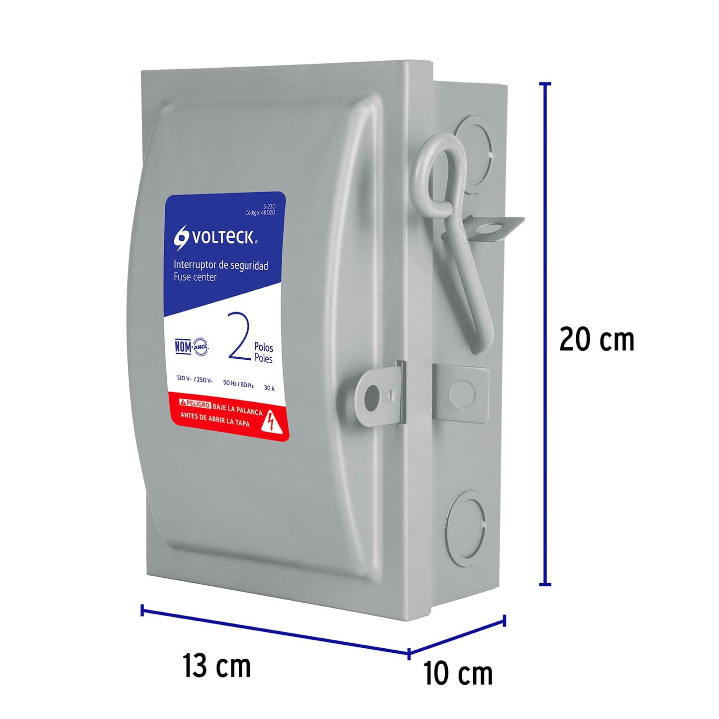 Interruptor de seguridad 2 polos, 30 A, Volteck | IS-230 | 46020