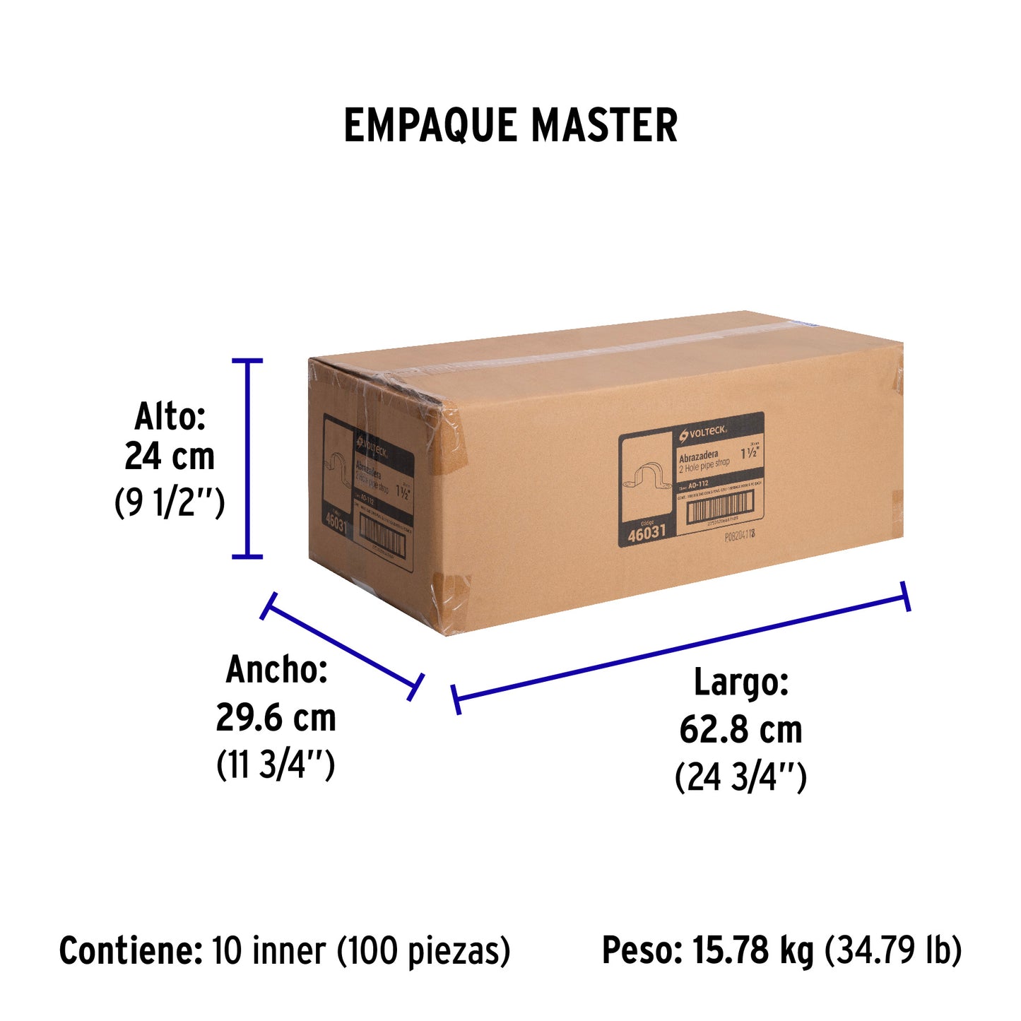 Bolsa c/5 abrazaderas tipo omega 1-1/2' p/tubo pared delgada | AO-112 | 46031