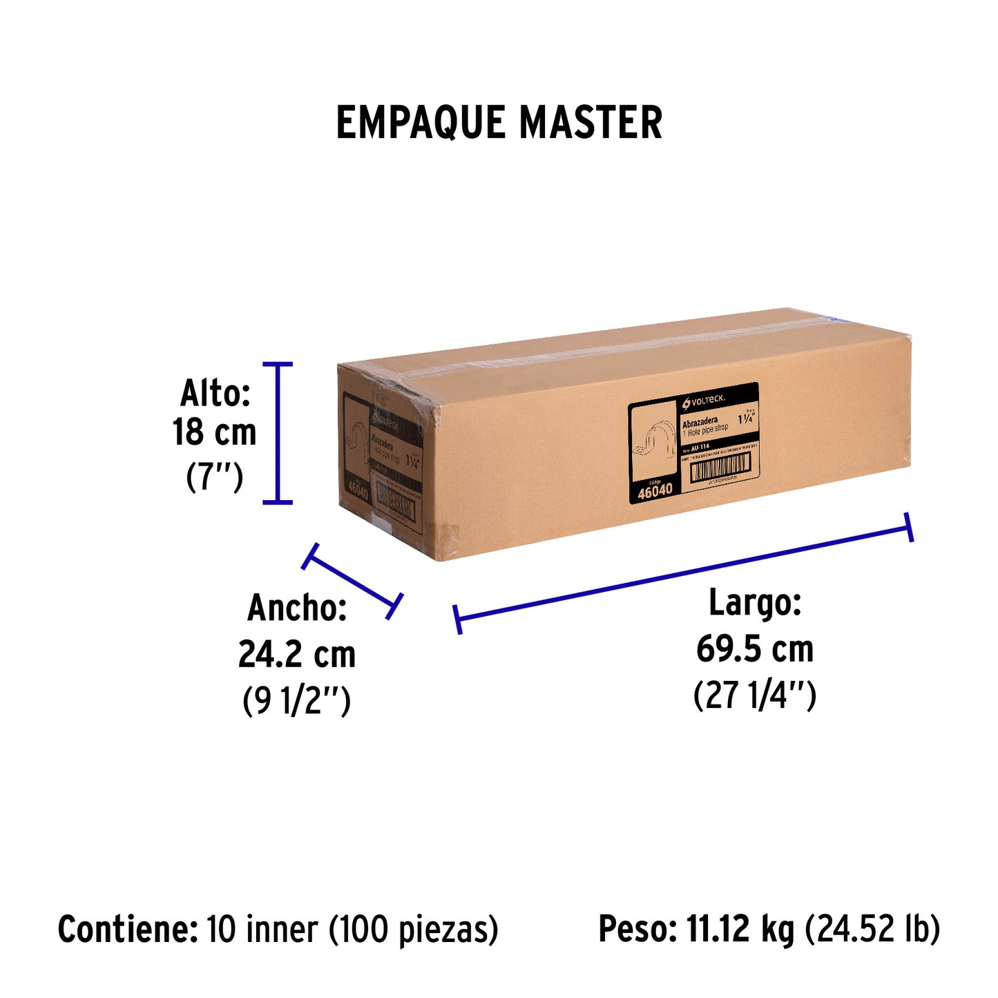 Bolsa c/5 abrazaderas tipo uña 1-1/4' p/tubo pared delgada | AU-114 | 46040