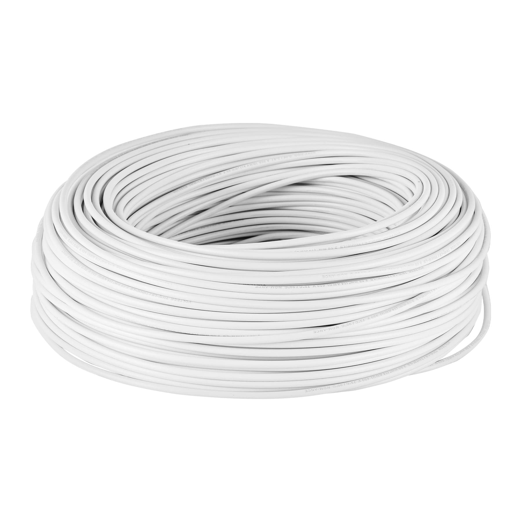 Rollo de 100 m de cable THHW-LS 14 AWG blanco, Volteck | CAB-14B | 46057