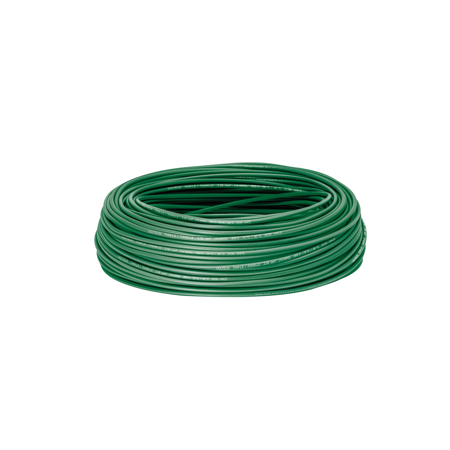 Rollo de 100 m de cable THHW-LS 14 AWG verde, Volteck | CAB-14V | 46065
