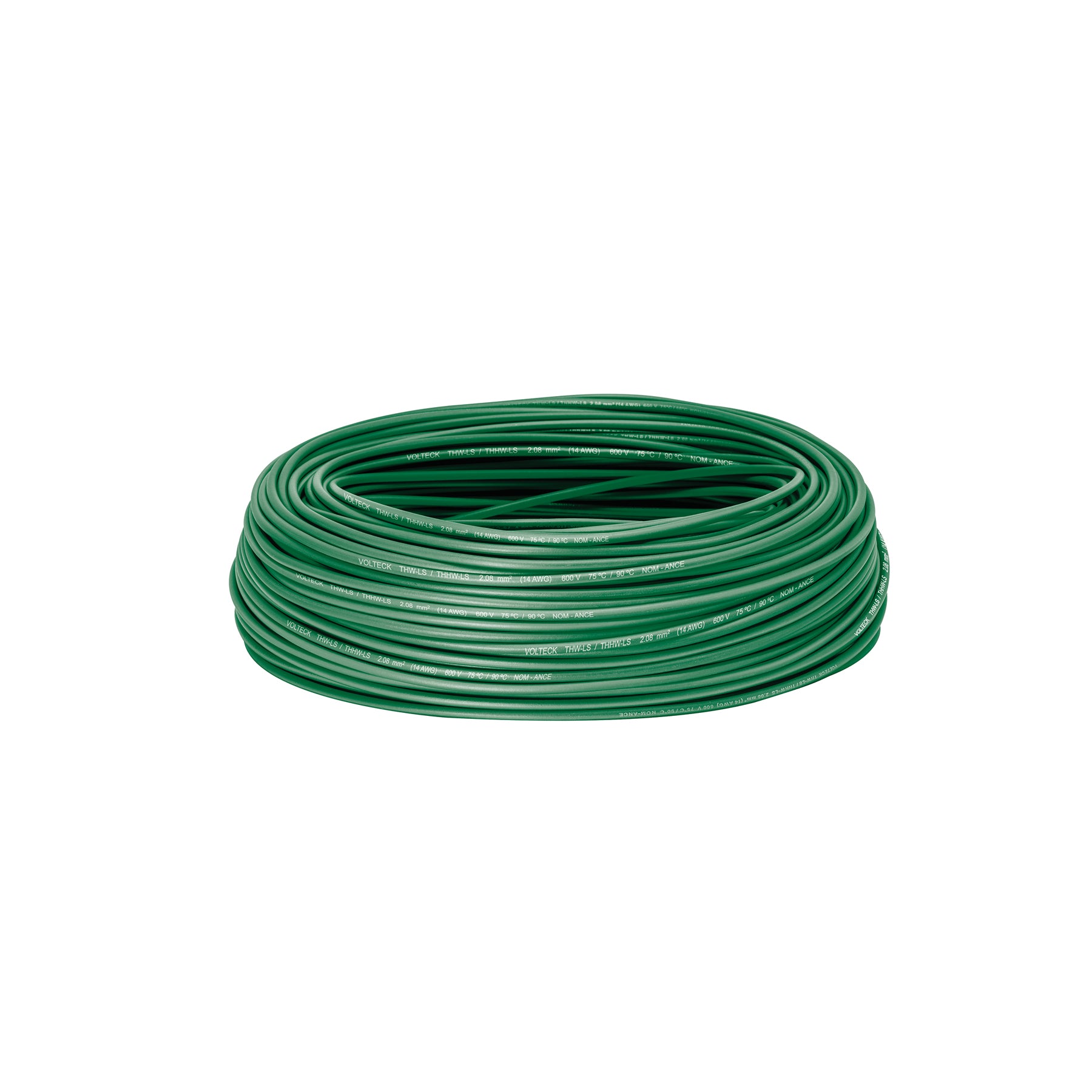 Rollo de 100 m de cable THHW-LS 14 AWG verde, Volteck | CAB-14V | 46065