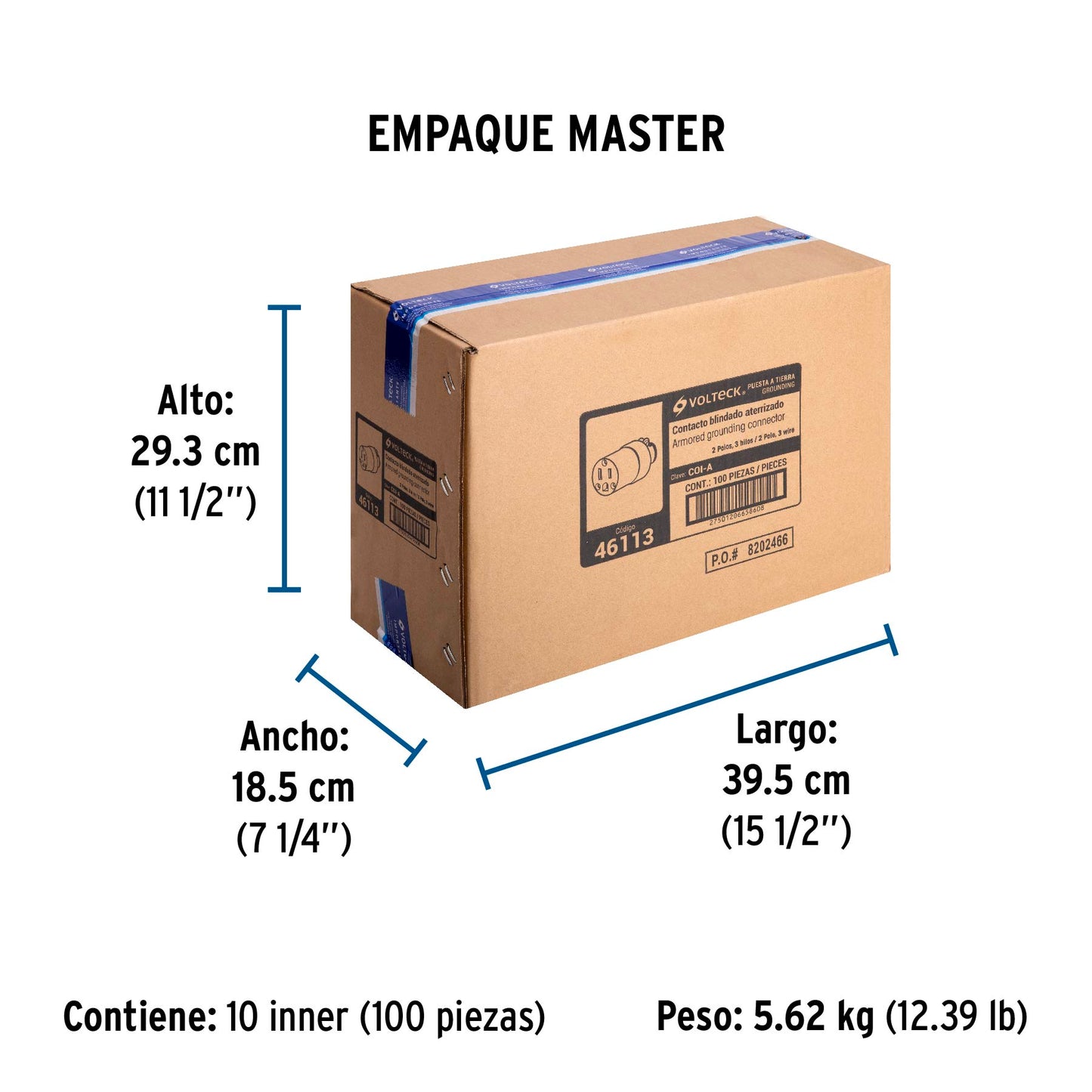 Contacto industrial blindado aterrizado, 2 polos+tierra | COI-A | 46113