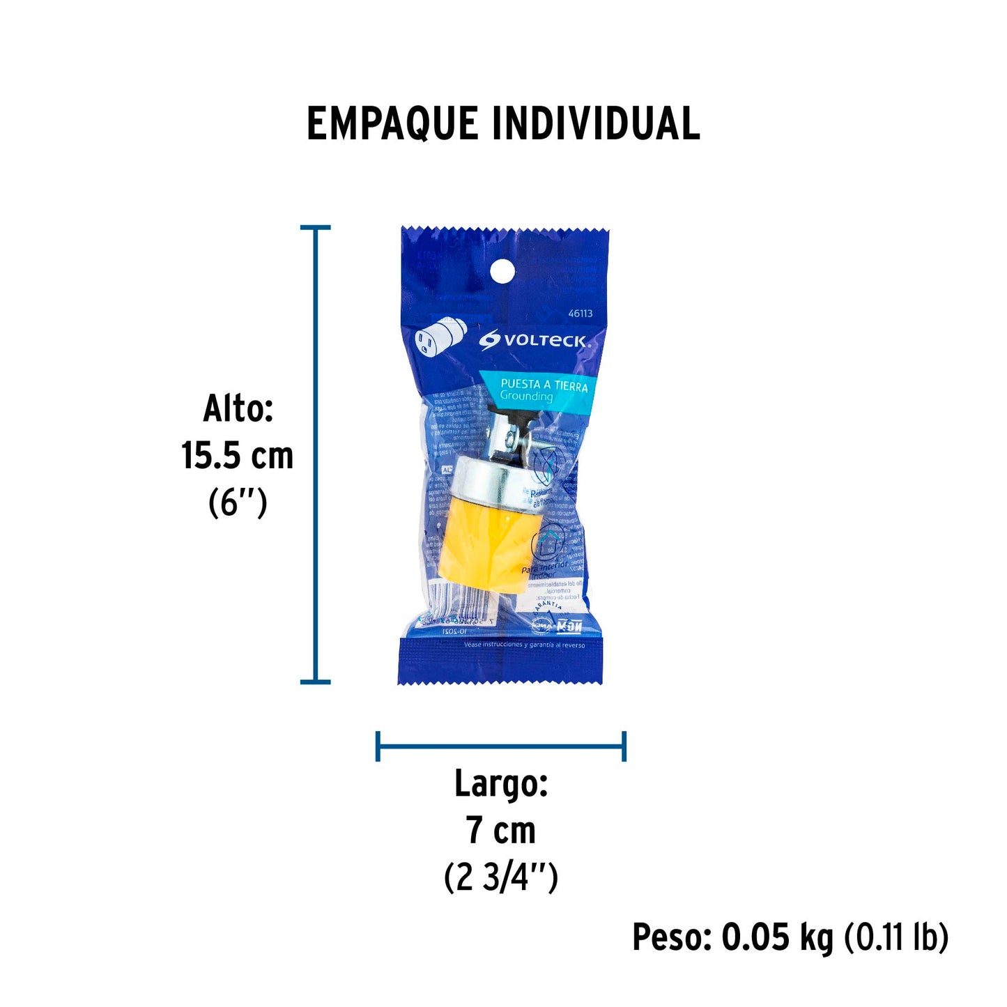 Contacto industrial blindado aterrizado, 2 polos+tierra | COI-A | 46113