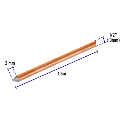 Varilla de 1.5 m, acero revestido de cobre, de 1/2' Volteck | VT-15 | 46124