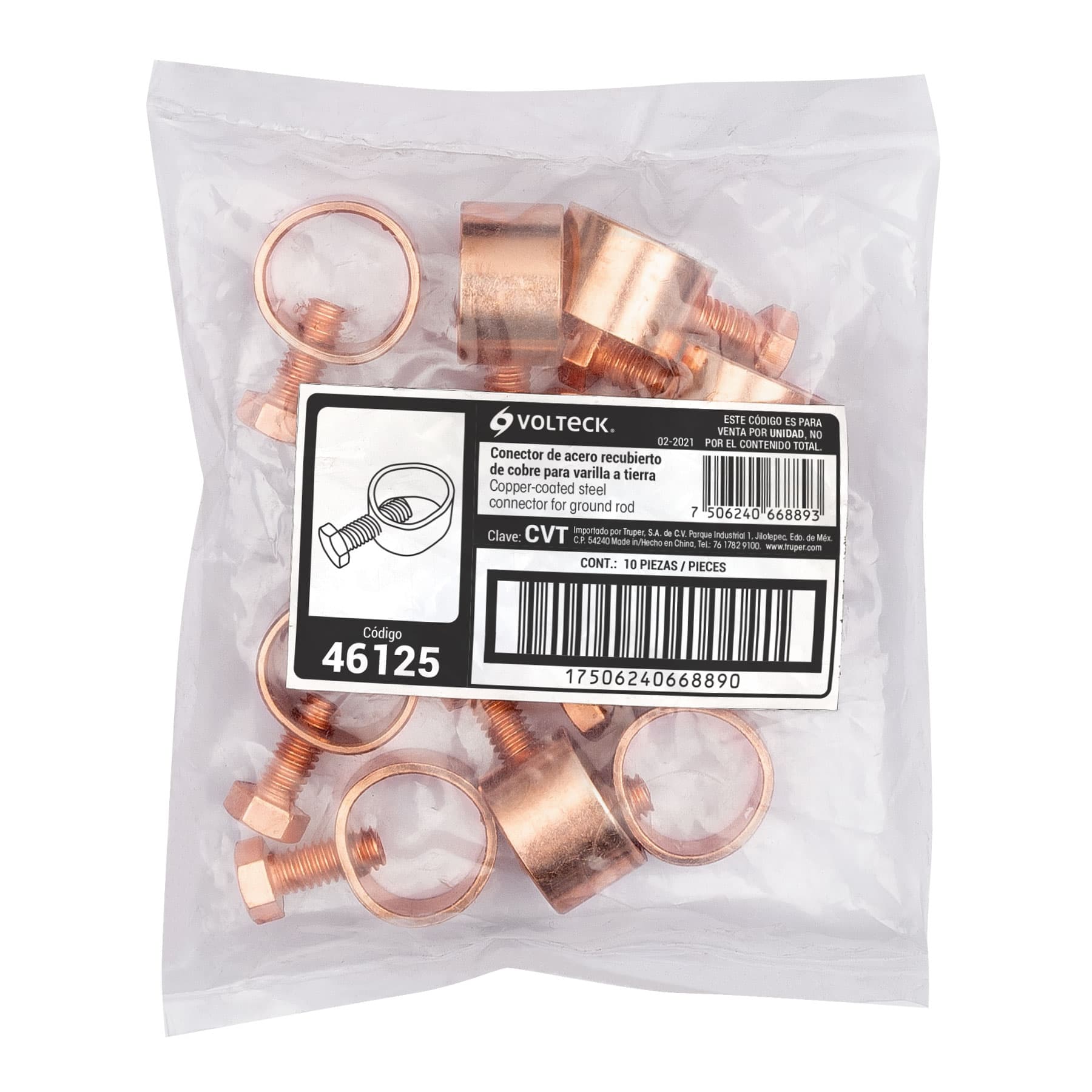 Conector para varilla a tierra, Volteck | CVT | 46125